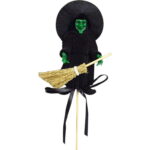 Figurka Czarownicy na Miotle - Czarna, 28x10cm