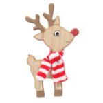 Drewniana Figurka Świątecznego Renifera w Szaliku 15 cm - obrazek 3