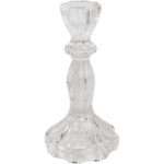 Świecznik szklany kandelabr przezroczysty wys.16 cm na 1 długą Świecę - obrazek 2