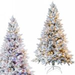 LUKSUSOWA CHOINKA SZTUCZNA ŚWIERK OŚNIEŻONA 300 LED BIAŁY/MULTIKOLOR 180 CM - obrazek 2