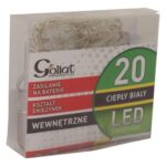 Lampki Świąteczne: 20 LED Śnieżynki na Niewidocznym Druciku, Ciepłe Białe światło, Zasilane Bateriami AA - obrazek 3