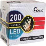 Zewnętrzne i Wewnętrzne Oświetlenie Choinkowe 200 LED, Ciepły Biały, IP44, Długość Przewodu 10 m - obrazek 3