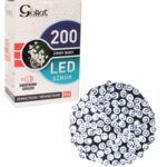 Lampki Choinkowe na Zewnątrz 200 LED, Zimny Biały, z Dodatkowym Gniazdem, Zasilanie Sieciowe, 995 cm