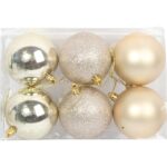 Srebrne Bombki Plastikowe 7 cm - Zestaw 6 Sztuk - obrazek 2