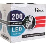 Zewnętrzne i Wewnętrzne Lampeczki Choinkowe 200 LED z Efektem Flash, Kolor Zimny Biały, Zasilanie Sieciowe, IP44, Długość 10m - obrazek 2
