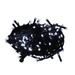 Lampki Choinkowe Zewnętrzne 200 LED z Efektem Flash i Dodatkowym Gniazdem, Białe, Zasilanie Sieciowe, Przepalenie Jednej Diod nie Wygasza Zestawu