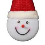 Świąteczna dekoracja świetlna - Bałwan z LED w czerwonej czapce na baterie - obrazek 2