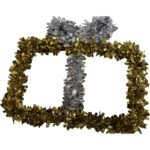 Zawieszka Świąteczna - Duża Paczka w Kolorze Srebrno-Złotym