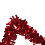 Czerwona, Błyszcząca Gwiazda Świąteczna z Foliowej Dekoracji do Zawieszenia - obrazek 2