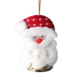 Ozdoba bożonarodzeniowa zawieszka MIKOŁAJ Z DZWONECZKIEM 9 cm BIAŁY