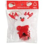 Ozdoba bożonarodzeniowa zawieszka RENIFER Z DZWONECZKIEM 9 cm BIAŁY - obrazek 2