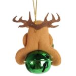 Ozdoba bożonarodzeniowa zawieszka RENIFER Z DZWONECZKIEM 9 cm BRĄZOWY - obrazek 2