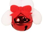 Pluszowy Renifer z Dzwoneczkiem - Zawieszka Biały 10cm - obrazek 2