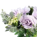 Sztuczny Bukiet Wiosenny w Kolorze Pudrowego Fioletu z Hortensją i Różami - obrazek 2