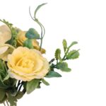 Żółty Bukiet Wiosenny z Sztucznych Kwiatów Hortensja i Różyczki - obrazek 2