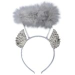 Opaska dla aniołka SREBRNA AUREOLA z puszku anioł