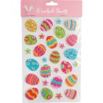 Zestaw 28 Naklejek na Okno - Dekoracja Wielkanocna Jajka o wymiarach 20x14 cm