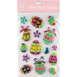 Naklejki Samoprzylepne na Okno Jajka z Dekoracją - 15 szt.