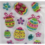 Żelowe Naklejki Wielkanocne Kolorowe Jajka do Dekoracji Okien i Mebli - obrazek 2