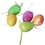 Zestaw 10 Kolorowych Jajek Wielkanocnych do Zawieszania 4,5 cm - obrazek 3