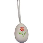 Zestaw Białych, Plastikowych Jajek Wielkanocnych do Zawieszenia - 6 sztuk, 6 cm - obrazek 3