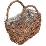 PODKŁAD FLORYSTYCZNY KOSZYK  OSŁONKA Z FASZYNY RATTANOWEJ 24 CM