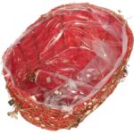 Czerwona Bazowa Osłonka Stroików Świątecznych z Sizalu i Cekinów 24cm - obrazek 2