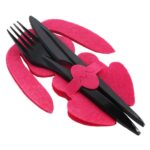 Etui na sztućce z filcu 2 szt- Zajączek Wielkanocny różowy - obrazek 2