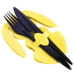 Etui na sztućce z filcu 2 szt- Zajączek Wielkanocny żółty - obrazek 2