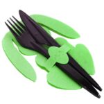 Etui na sztućce z filcu 2 szt- Zajączek Wielkanocny zielony - obrazek 2