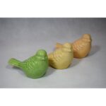 Dekoracyjna figurka ceramiczna - Ptak w kolorze zielonym, postarzany - obrazek 2