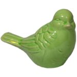 Dekoracyjna Figurka Ptaka z Postarzanej Ceramiki - Zielony