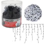 Kurtyna 240 lampek LED z  efektem flash i dodatkowym gniazdem biała