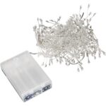 Lampki 240 LED 2,4 metra CLUSTER RYŻ ZIMNY BIAŁY NA BATERIE - obrazek 2