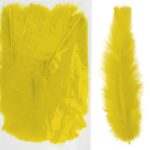 Dekoracyjne Pióra Naturalne w Kolorze Żółtym - 10 Sztuk