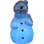 Podświetlany Bałwanek LED 12.5cm – Dekoracja Świąteczna Zasilana Bateriami - obrazek 2