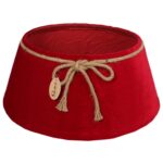 Osłona stojaka choinkowego welur czerwony Glamour