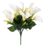 Bukiet 16 sztucznych białych kalii o wielkości 54 cm
