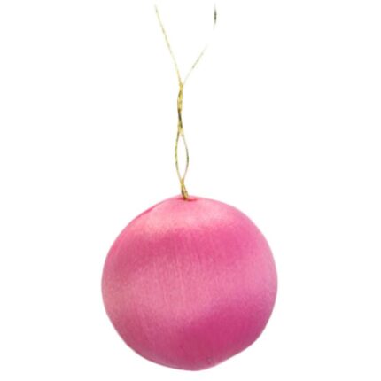 Komplet 12 Różowych Satynowych Bombek Jedwabnych o Średnicy 2 cm