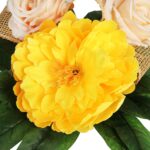 STROIK NAGROBNY Z PIWONIĄ I RÓŻAMI ŻÓŁTY - obrazek 3