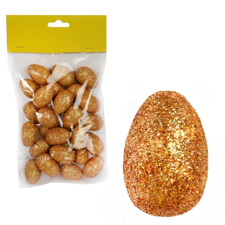 302A5125-43 Zestaw 30 Złotych Jajek Styropianowych do Dekoracji Wielkanocnych 3cm - obrazek 1