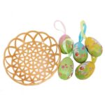 Kolorowe Jajka Wielkanocne ze Styropianu w Koszyczku - Zestaw 5 sztuk, 6 cm - obrazek 3