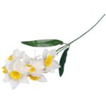 GAŁĄZKA Z 9 KWIATAMI NARCYZA 70 CM BIAŁA - obrazek 3