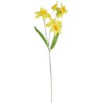 GAŁĄZKA Z 9 KWIATAMI NARCYZA 70 CM JASNO ŻÓŁTA