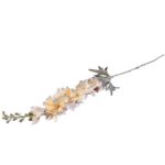 Ostróżka Kremowa Dekoracyjna na Gałązce Podwójnej 80 cm - obrazek 3