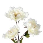 Sztuczna Gałązka z 3 Białymi Piwoniami - Dekoracja Wysokiej Jakości - obrazek 2