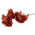 Sztuczna Gałązka z 3 Piwoniami Wysokiej Jakości, Kolor Brązowy, 63 cm - obrazek 3