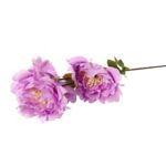 Sztuczna Gałązka z Trzema Piwoniami w Kolorze Jasnego Fioletu o Wysokości 63 cm - obrazek 3