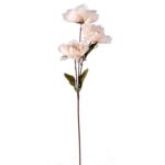 Sztuczne kwiaty - gałązka z 3 kremowymi piwoniami, 63 cm