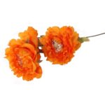 Sztuczna Gałązka z Trzema Piwoniami w Kolorze Pomarańczowym - Dekoracja Wysokości 63 cm - obrazek 3